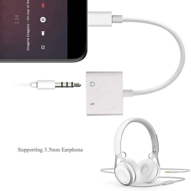 ZS-KL21804 2 in 1 8 Pin to 3.5mm Audio + 8 Pin Charging Interface, Earphone Adapter, Suitable for All IOS Systems - Earphone Adapter by PMC Jewellery | Online Shopping South Africa | PMC Jewellery