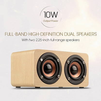 W5 Portable HiFi Shock Bass Wooden Bluetooth Speaker(Yellow) - Mini Speaker by PMC Jewellery | Online Shopping South Africa | PMC Jewellery