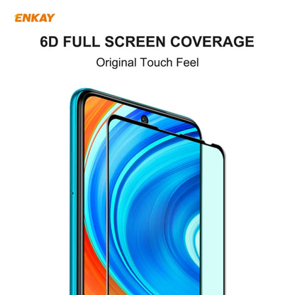 For Xiaomi Redmi Note 9S/Note 9 Pro 2 PCS ENKAY Hat-Prince 0.26mm 9H 6D Curved Full Screen Eye Protection Green Film Tempered Glass Protector -  by ENKAY | Online Shopping South Africa | PMC Jewellery | Buy Now Pay Later Mobicred