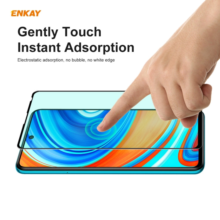 For Xiaomi Redmi Note 9S/Note 9 Pro 2 PCS ENKAY Hat-Prince 0.26mm 9H 6D Curved Full Screen Eye Protection Green Film Tempered Glass Protector -  by ENKAY | Online Shopping South Africa | PMC Jewellery | Buy Now Pay Later Mobicred