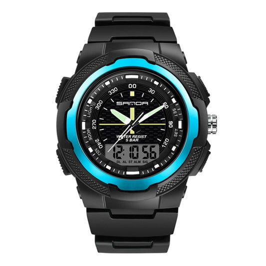 Sanda 3004 Electronic Watch Movement Men Watch Outdoor Sports Luminous Waterproof Multi-Function Watch(Blue) - Silicone Strap Watches by SANDA | Online Shopping South Africa | PMC Jewellery | Buy Now Pay Later Mobicred