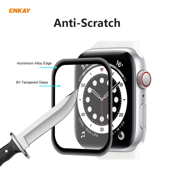 For Apple Watch 6/5/4/SE 40mm 5PCS ENKAY Hat-Prince 0.2mm 9H Surface Hardness 3D Explosion-proof Aluminum Alloy Edge Full Screen Tempered Glass Screen Film - Watch Cases by ENKAY | Online Shopping South Africa | PMC Jewellery | Buy Now Pay Later Mobicred