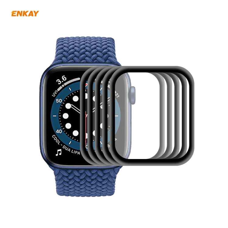 For Apple Watch 6/5/4/SE 44mm 5PCS ENKAY Hat-Prince 0.2mm 9H Surface Hardness 3D Explosion-proof Aluminum Alloy Edge Full Screen Tempered Glass Screen Film - Watch Cases by ENKAY | Online Shopping South Africa | PMC Jewellery | Buy Now Pay Later Mobicred