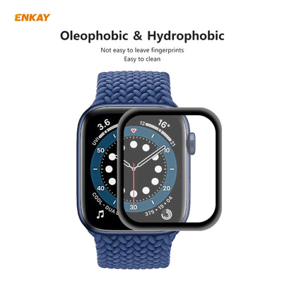 For Apple Watch 6/5/4/SE 44mm 5PCS ENKAY Hat-Prince 0.2mm 9H Surface Hardness 3D Explosion-proof Aluminum Alloy Edge Full Screen Tempered Glass Screen Film - Watch Cases by ENKAY | Online Shopping South Africa | PMC Jewellery | Buy Now Pay Later Mobicred