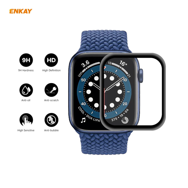 For Apple Watch 6/5/4/SE 40mm 10 PCS ENKAY Hat-Prince 0.2mm 9H Surface Hardness 3D Explosion-proof Aluminum Alloy Edge Full Screen Tempered Glass Screen Film - Watch Cases by ENKAY | Online Shopping South Africa | PMC Jewellery | Buy Now Pay Later Mobicred