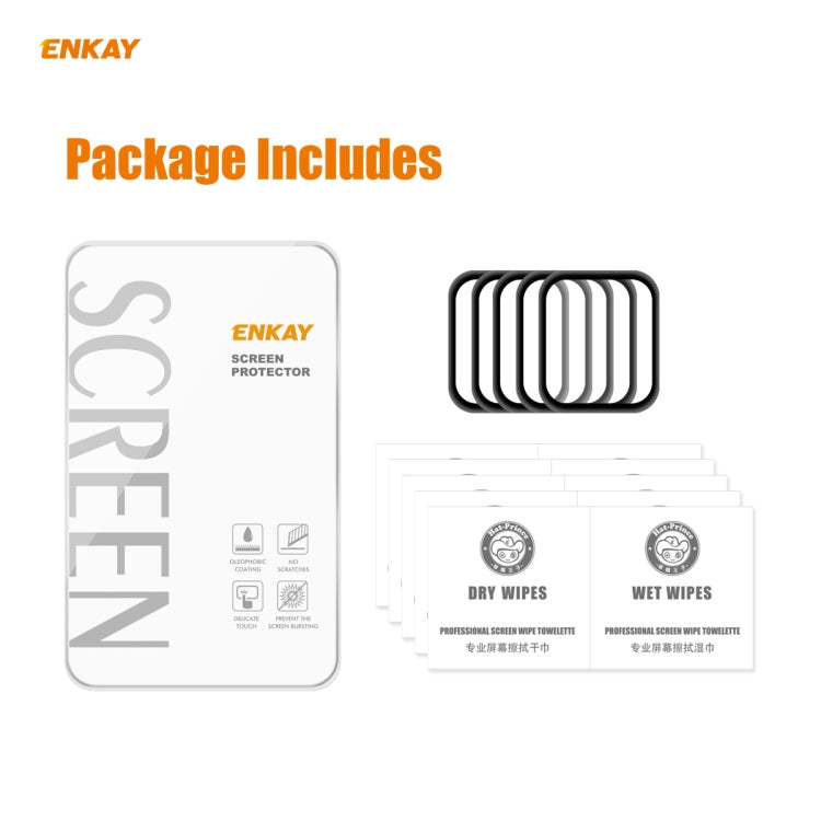 5 PCS For Apple Watch Series 6/5/4/SE 44mm ENKAY Hat-Prince 3D Full Screen PET Curved Hot Bending HD Screen Protector Film(Black) - Watch Cases by ENKAY | Online Shopping South Africa | PMC Jewellery | Buy Now Pay Later Mobicred