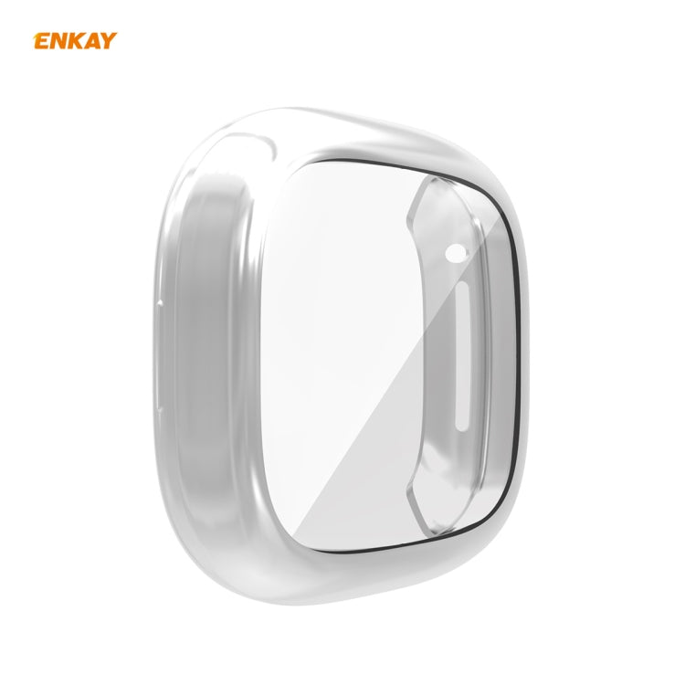 For Fitbit Versa 3 / Fitbit Sense ENKAY Hat-Prince ENK-AC8208 Full Coverage Electroplate TPU Soft Case(Silver) - Watch Cases by ENKAY | Online Shopping South Africa | PMC Jewellery | Buy Now Pay Later Mobicred