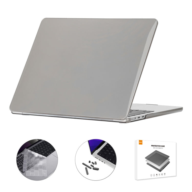 For MacBook Air 13.6 2022 A2681 EU Version ENKAY 3 in 1 Crystal Laptop Case with TPU Keyboard Film / Anti-dust Plugs (Grey) - MacBook Air Cases by ENKAY | Online Shopping South Africa | PMC Jewellery