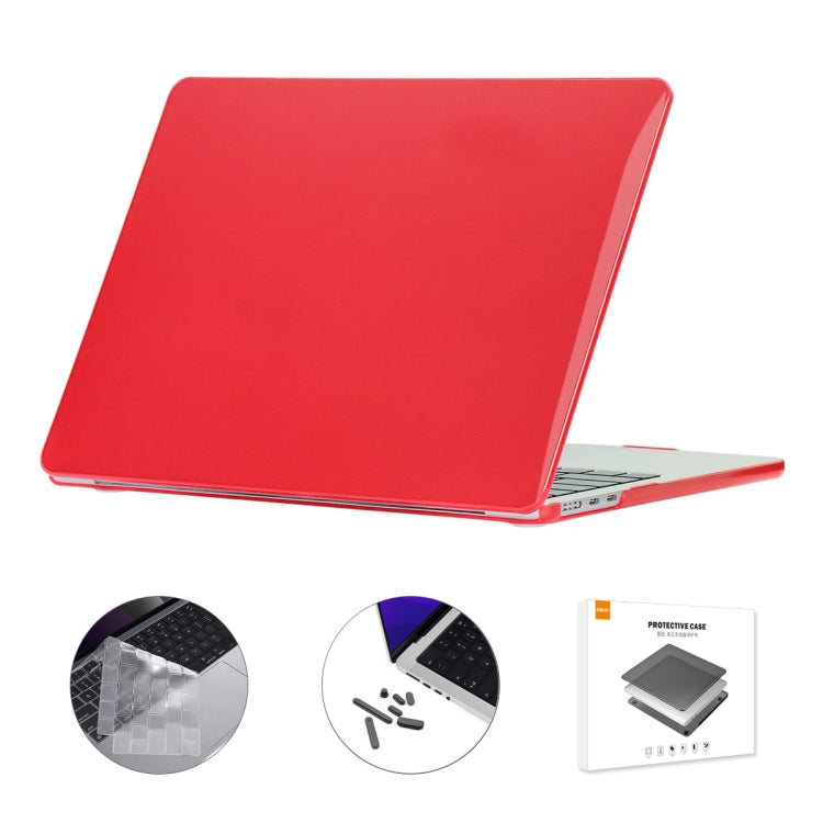 For MacBook Air 13.6 2022 A2681 US Version ENKAY 3 in 1 Crystal Laptop Case with TPU Keyboard Film / Anti-dust Plugs (Red) - MacBook Air Cases by ENKAY | Online Shopping South Africa | PMC Jewellery