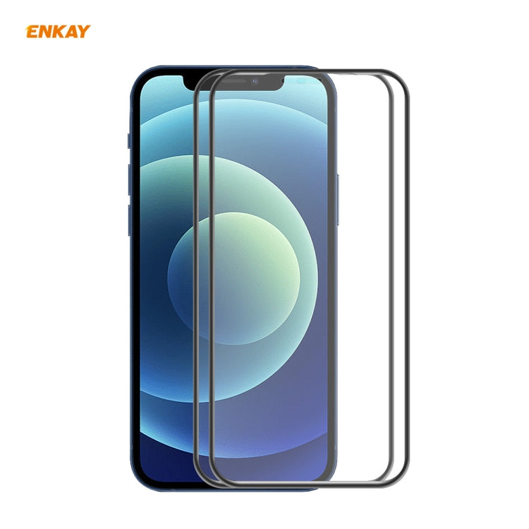 For iPhone 12 Pro Max 2pcs ENKAY Hat-Prince Anti-drop Full Glue Tempered Glass Full Screen Film Anti-fall Protector - iPhone 12 Pro Max Tempered Glass by ENKAY | Online Shopping South Africa | PMC Jewellery | Buy Now Pay Later Mobicred