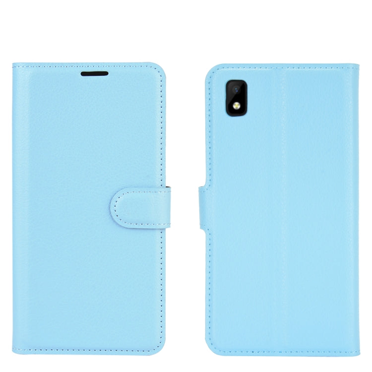 For ZTE Blade L210 Litchi Texture Horizontal Flip Protective Case with Holder & Card Slots & Wallet(Blue) - free shipping - PMC TechLife - Order now!