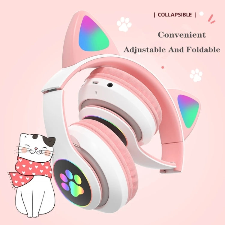 T&G TN-28 3.5mm Bluetooth 5.0 Dual Connection RGB Cat Ear Bass Stereo Noise-cancelling Headphones Support TF Card With Mic(Black) - Headset & Headphone by T&G | Online Shopping South Africa | PMC Jewellery | Buy Now Pay Later Mobicred