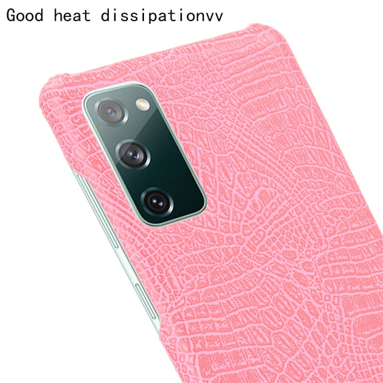 For Samsung Galaxy S20 FE Shockproof Crocodile Texture PC + PU Case(Pink) - Galaxy S20 FE Cases by NILLKIN | Online Shopping South Africa | PMC Jewellery