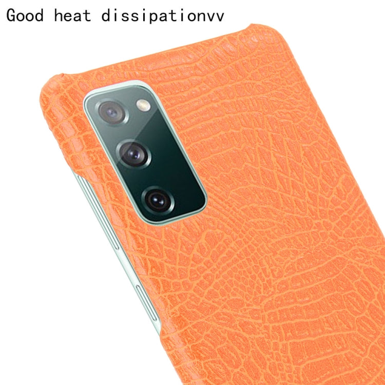 For Samsung Galaxy S20 FE Shockproof Crocodile Texture PC + PU Case(Orange) - Galaxy S20 FE Cases by NILLKIN | Online Shopping South Africa | PMC Jewellery