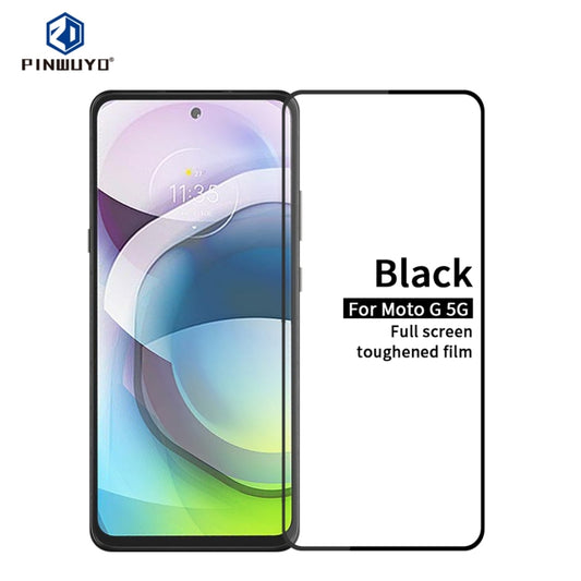 For MOTO G 5G PINWUYO 9H 2.5D Full Screen Tempered Glass Film(Black) - Motorola Tempered Glass by PINWUYO | Online Shopping South Africa | PMC Jewellery | Buy Now Pay Later Mobicred