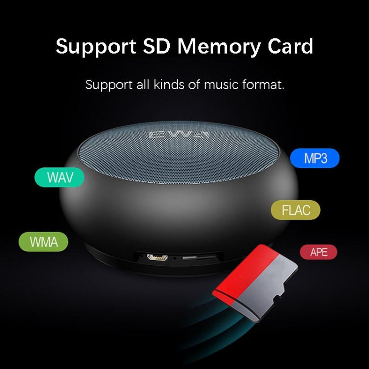 EWA A110 IPX5 Waterproof Portable Mini Metal Wireless Bluetooth Speaker Supports 3.5mm Audio & 32GB TF Card & Calls(Black) - Mini Speaker by EWA | Online Shopping South Africa | PMC Jewellery | Buy Now Pay Later Mobicred