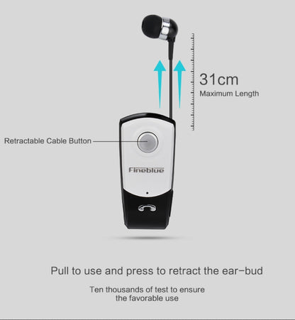 Fineblue F960 CSR4.1 Retractable Cable Caller Vibration Reminder Anti-theft Bluetooth Headset - Bluetooth Earphone by Fineblue | Online Shopping South Africa | PMC Jewellery | Buy Now Pay Later Mobicred