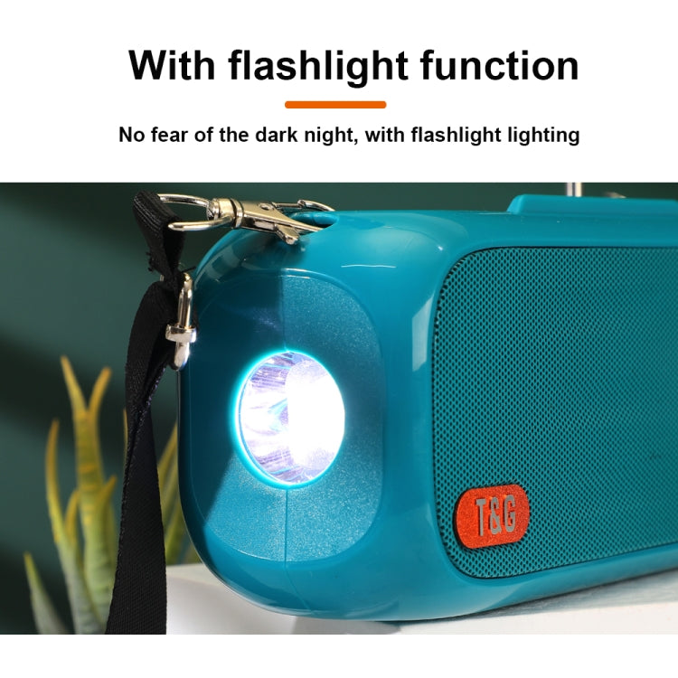 T&G TG613 TWS Solar Portable Bluetooth Speakers with LED Flashlight, Support TF Card / FM / AUX / U Disk(Gray) - Desktop Speaker by T&G | Online Shopping South Africa | PMC Jewellery | Buy Now Pay Later Mobicred