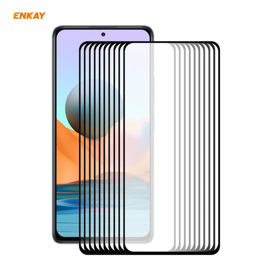 For Redmi Note 10 Pro / Note 10 Pro Max 10 PCS ENKAY Hat-Prince Full Glue 0.26mm 9H 2.5D Tempered Glass Full Coverage Film -  by ENKAY | Online Shopping South Africa | PMC Jewellery | Buy Now Pay Later Mobicred