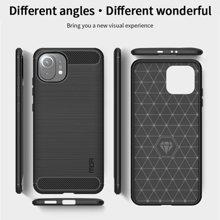 For Xiaomi Mi 11 MOFI Gentleness Series Brushed Texture Carbon Fiber Soft TPU Case(Black) - Xiaomi Cases by MOFI | Online Shopping South Africa | PMC Jewellery | Buy Now Pay Later Mobicred