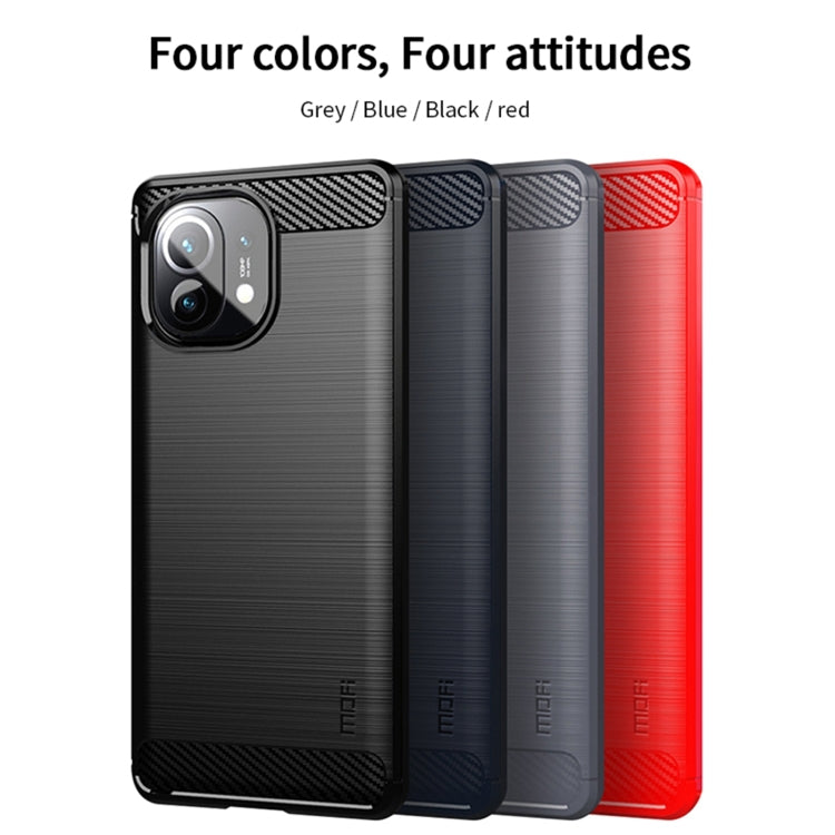 For Xiaomi Mi 11 MOFI Gentleness Series Brushed Texture Carbon Fiber Soft TPU Case(Black) - Xiaomi Cases by MOFI | Online Shopping South Africa | PMC Jewellery | Buy Now Pay Later Mobicred