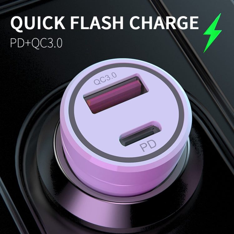 P21 Portable PD 20W + QC3.0 18W Dual Ports Fast Car Charger with USB to Micro USB Cable Kit(Black) - Car Charger by PMC Jewellery | Online Shopping South Africa | PMC Jewellery