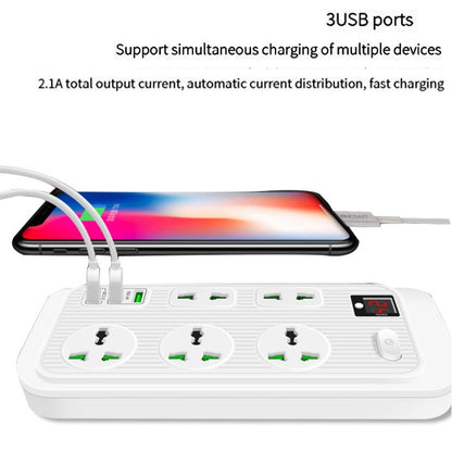 T17 3000W High-power 24-hour Smart Timing Socket QC3.0 USB Fast Charging Power Strip Socket , Cable Length: 2m, UK Plug(Black) - USB Receptacles by PMC Jewellery | Online Shopping South Africa | PMC Jewellery