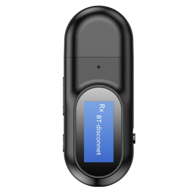 T17 USB Bluetooth 5.0 Receiver Transmitter 2 in 1 Audio Adapter with LCD Display for PC TV Car 3.5mm AUX - Audio Receiver Transmitter by PMC TechLife | Online Shopping South Africa | PMC TechLife