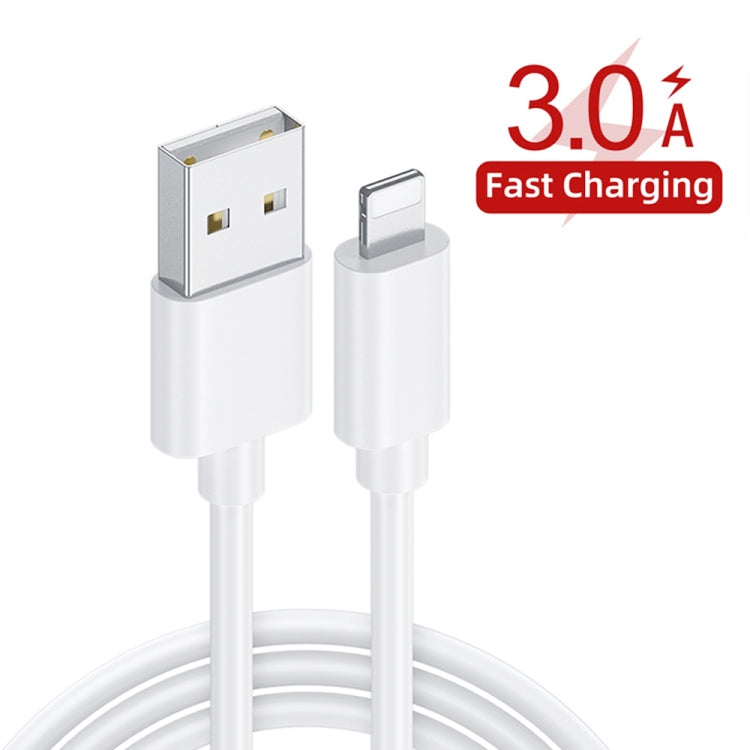 F002C QC3.0 USB + USB 2.0 LED Digital Display Fast Charger with USB to 8 Pin Data Cable, UK Plug(White) - USB Charger by PMC TechLife | Online Shopping South Africa | PMC TechLife | Buy Now Pay Later Mobicred