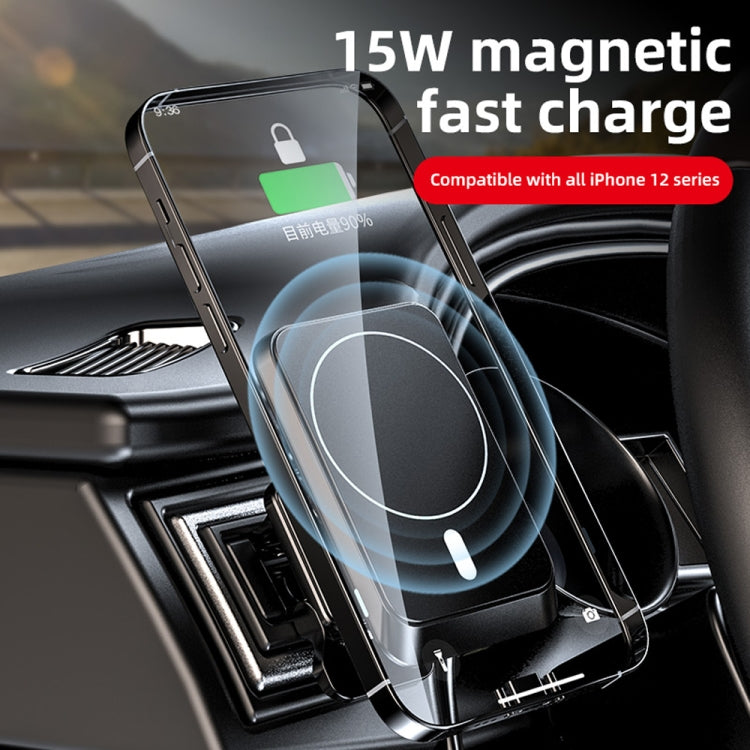 W-987 Magnetic Suction 15W Wireless Charger Car Air Outlet Bracket for iPhone and other Smart Phones(Black) - Wireless Charger Holders by PMC Jewellery | Online Shopping South Africa | PMC Jewellery