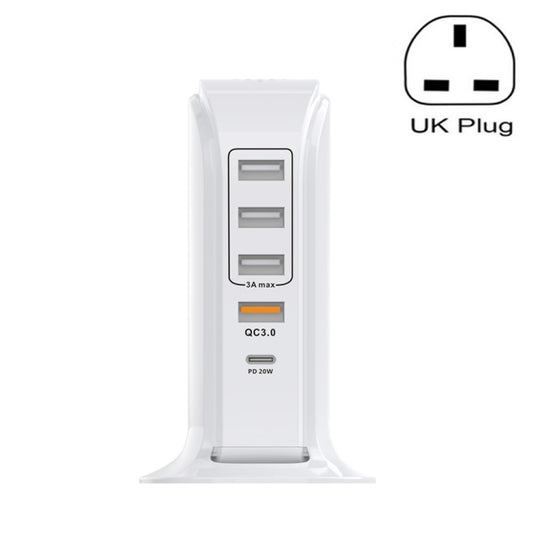 PD-36W PD3.0 + QC3.0 4-port USB Mobile Phone Charging Sailboat Multi Port Charger, UK Plug - Multifunction Charger by PMC Jewellery | Online Shopping South Africa | PMC Jewellery