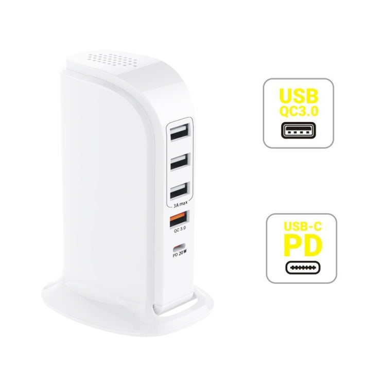 PD-36W PD3.0 + QC3.0 4-port USB Mobile Phone Charging Sailboat Multi Port Charger, UK Plug - Multifunction Charger by PMC Jewellery | Online Shopping South Africa | PMC Jewellery