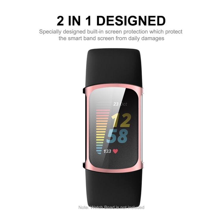 For Fitbit Charge 5/ Charge 6 ENKAY Hat-Prince Full Coverage Electroplated Soft TPU Case Scratch Resistant Cover(Black) - Watch Cases by ENKAY | Online Shopping South Africa | PMC TechLife | Buy Now Pay Later Mobicred