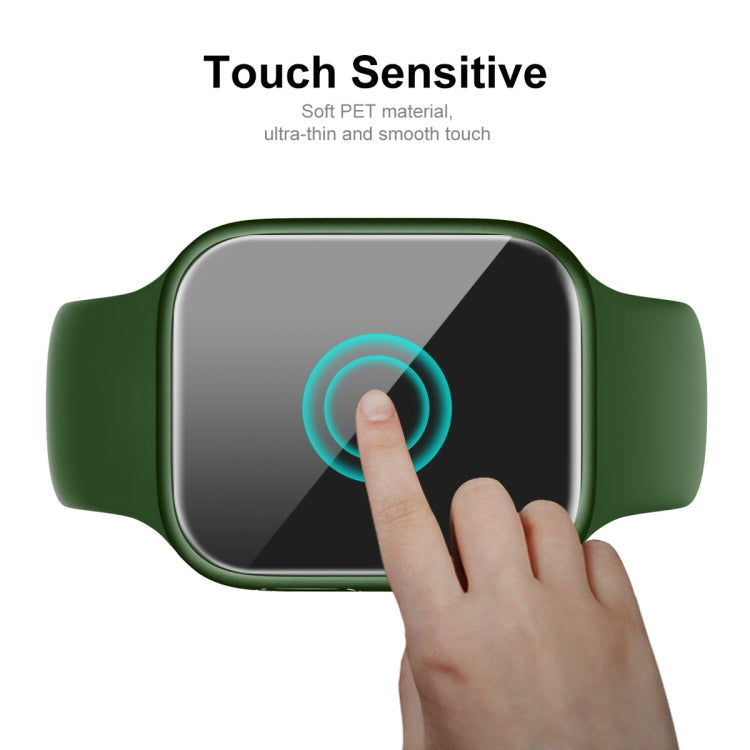 ENKAY Hat-Prince Protective TPU Watch Case + Full Coverage PET Screen Protector Film For Apple Watch Series 8 / 7 41mm(Green) - Watch Cases by ENKAY | Online Shopping South Africa | PMC Jewellery | Buy Now Pay Later Mobicred