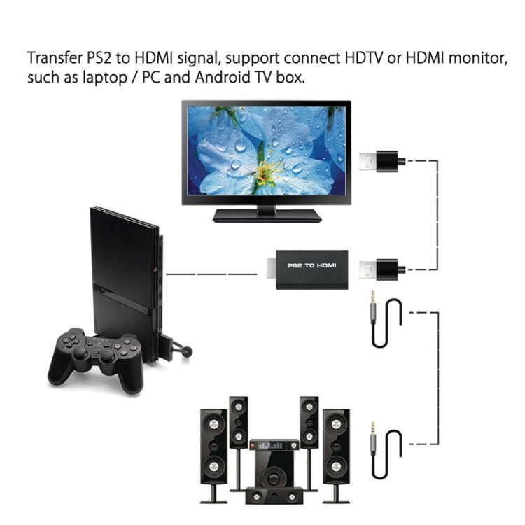 PS2 to HDMI Video Converter with 3.5mm Output - Converter by PMC TechLife | Online Shopping South Africa | PMC TechLife | Buy Now Pay Later Mobicred