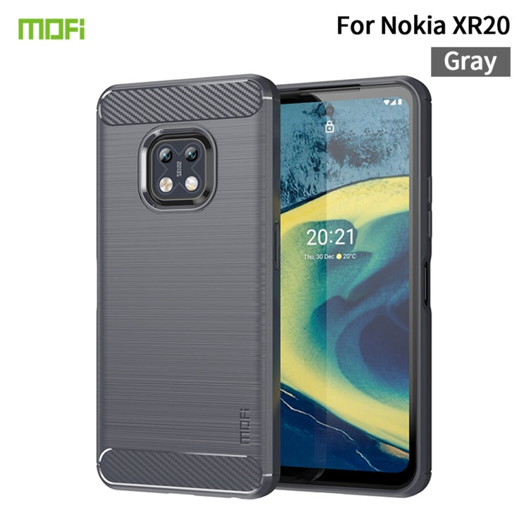 For Nokia XR20 MOFI Gentleness Series Brushed Texture Carbon Fiber Soft TPU Case(Gray) - Nokia Cases by MOFI | Online Shopping South Africa | PMC Jewellery | Buy Now Pay Later Mobicred