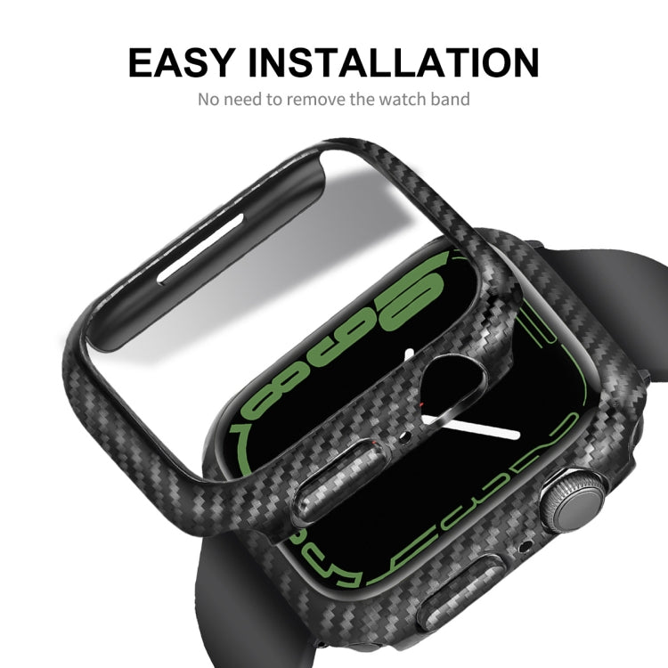For Apple Watch Series 8 / 7 45mm ENKAY Carbon Fiber PC Case + Full Coverage PET Screen Protector - Watch Cases by ENKAY | Online Shopping South Africa | PMC TechLife | Buy Now Pay Later Mobicred