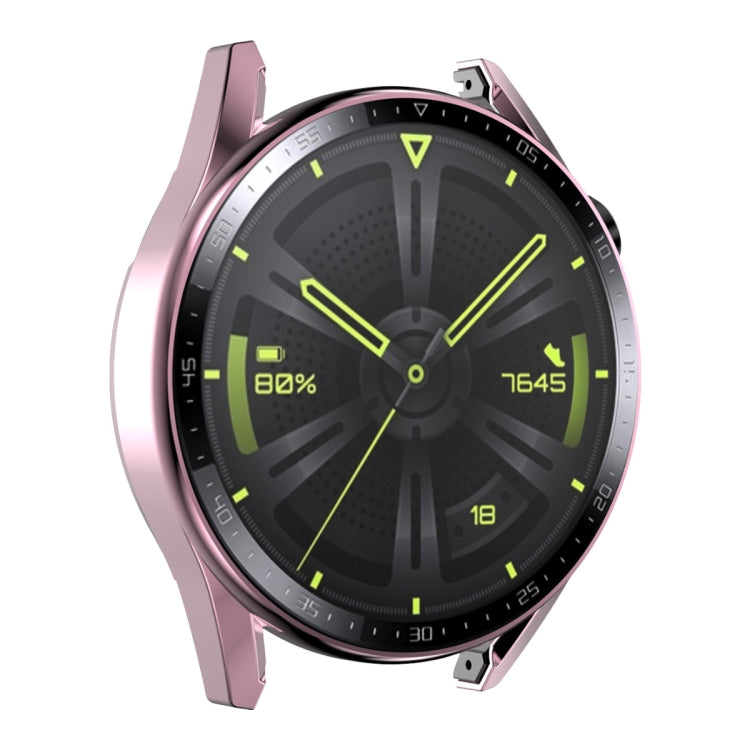 For Huawei Watch GT 3 46mm ENKAY PC Frame + Tempered Glass Protector Case With Scale(Pink) - Watch Cases by ENKAY | Online Shopping South Africa | PMC TechLife | Buy Now Pay Later Mobicred