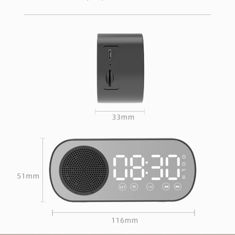 Z7 Digital Bluetooth 5.0 Speaker Multi-function Mirror Alarm Clock FM Radio(Pink) - Desktop Speaker by PMC TechLife | Online Shopping South Africa | PMC TechLife