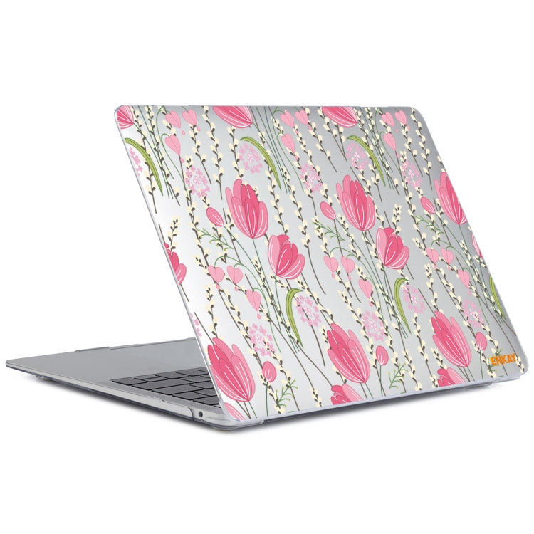 ENKAY Flower Series Pattern Laotop Protective Crystal Case For MacBook Pro 13.3 inch A1706 / A1708 / A1989 / A2159(Tulips) - MacBook Pro Cases by ENKAY | Online Shopping South Africa | PMC Jewellery