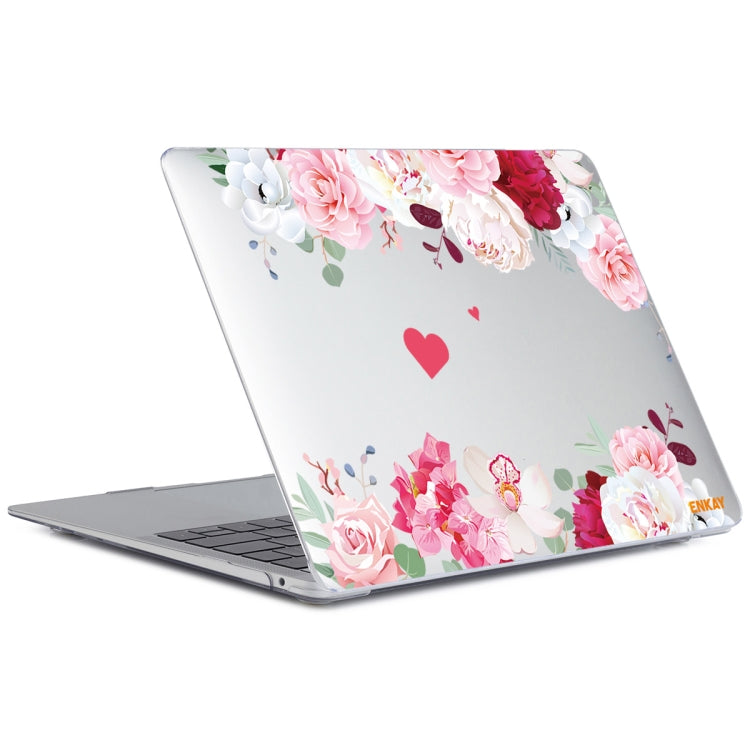 ENKAY Flower Series Pattern Laotop Protective Crystal Case For MacBook Air 13.3 inch A1932 / A2179 / A2337(Peony) - MacBook Air Cases by ENKAY | Online Shopping South Africa | PMC Jewellery