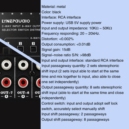 2 In 8 Out RCA Audio Frequency Signal Select Switch Distributor -  by PMC Jewellery | Online Shopping South Africa | PMC Jewellery