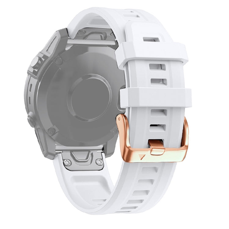 Compatible with Garmin Fenix 6S Pro 20mm Rose Gold Buckle Silicone Watch Band(White) - Watch Bands by PMC TechLife | Online Shopping South Africa | PMC TechLife | Buy Now Pay Later Mobicred