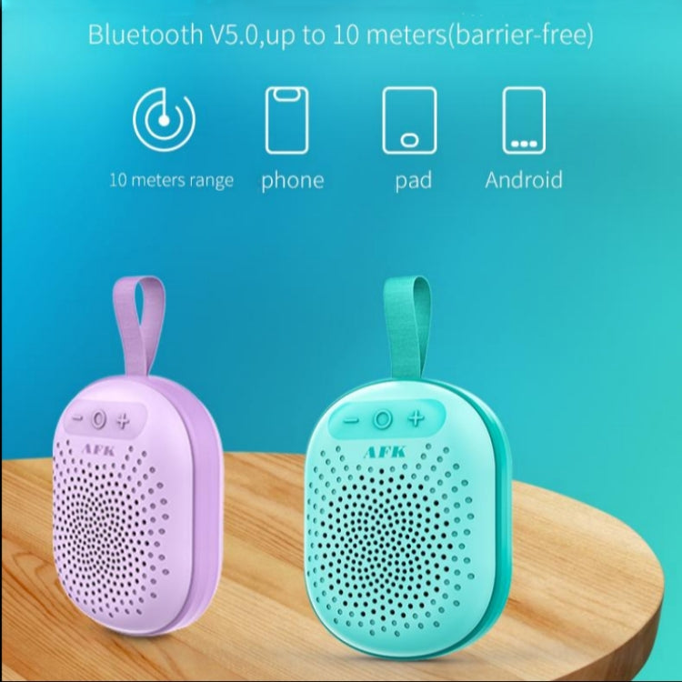 AEC BT513 RGB Light Waterproof Portable Bluetooth Speaker Support FM / TF Card(Sky Blue) - Mini Speaker by AEC | Online Shopping South Africa | PMC TechLife