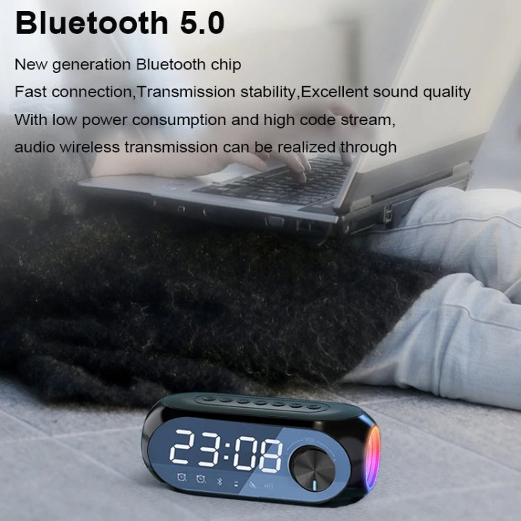 AEC S8 Alarm Clock Bluetooth Speakers with LED Light Support TF / FM(Blue) - Desktop Speaker by AEC | Online Shopping South Africa | PMC Jewellery | Buy Now Pay Later Mobicred