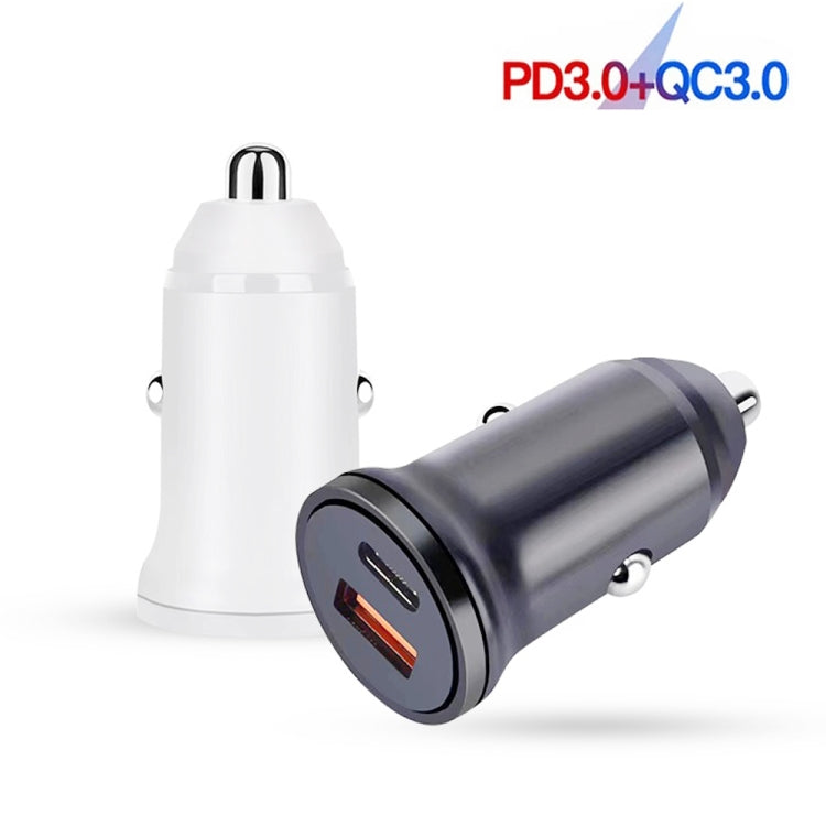 WKN-707 PD 20W USB-C / Type-C + QC 3.0 25W USB Mini Car Charger with USB-C / Type-C to 8 Pin Data Cable, Cable Length: 1m(Black) - Car Charger by PMC Jewellery | Online Shopping South Africa | PMC Jewellery