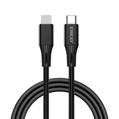 ENKAY PD 20W 3A USB-C / Type-C to 8 Pin Fast Charging Nylon Braided Data Cable, Length:1m(Black) - Normal Style Cable by ENKAY | Online Shopping South Africa | PMC Jewellery