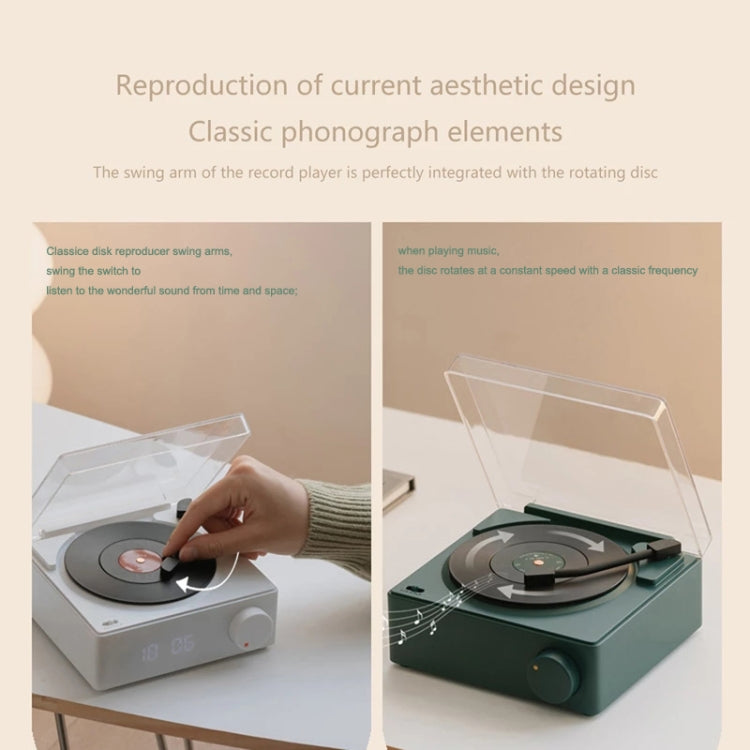Duosi X11 Vinyl Atomic Retro Bluetooth Speaker Desktop Creative Alarm Clock(White) - free shipping - PMC TechLife - Order now!
