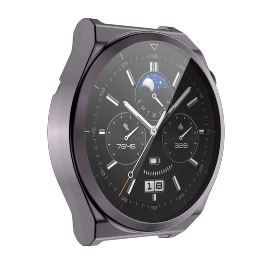 For Huawei Watch GT 3 Pro 46mm ENKAY Full Coverage Electroplated Soft TPU Case with Screen Protection(Grey) - Watch Cases by ENKAY | Online Shopping South Africa | PMC Jewellery | Buy Now Pay Later Mobicred