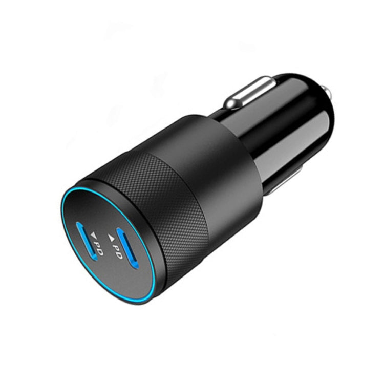 Dual PD 3.0 40W Type-C Car charger with 1m Type-C to Type-C Data Cable(Black) - Car Charger by PMC TechLife | Online Shopping South Africa | PMC TechLife